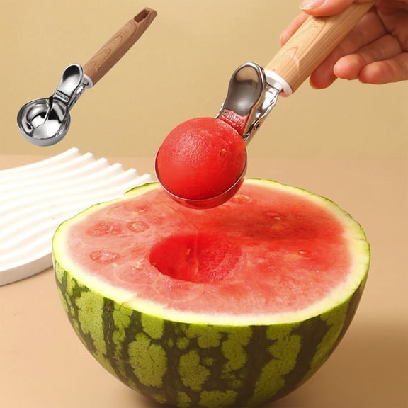 Stainless Steel Ice Cream Scoop with Trigger Release | 8-Inch Serving Spoon for Cookies & Fruit | Durable Kitchen Tool