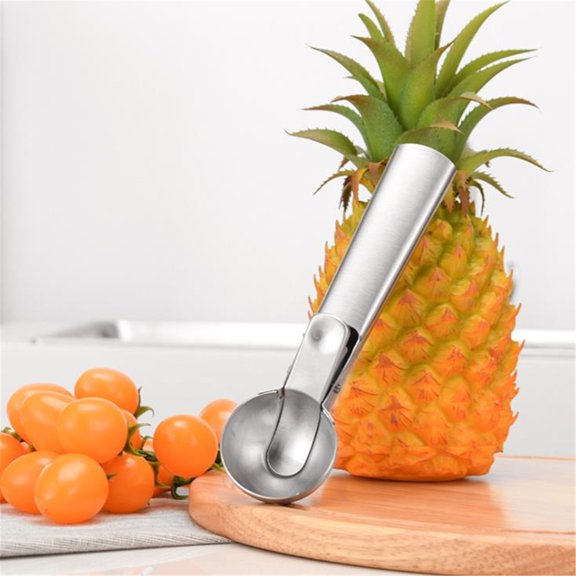 Stainless Steel Ice Cream Spoon - Multi-Function Scooper and Fruit Spoon for Home, Restaurant, or Ice Cream Parlour Use - Tasteless, Non-Corrosive, Easy to Clean - 2 Pack - 5cm Diameter White