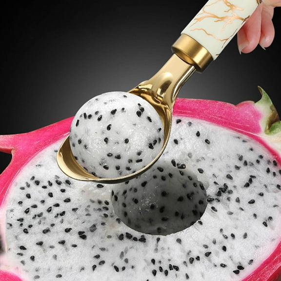 Stainless Steel Ice Cream and Fruit Scoop Spoon 20x4cm – Ergonomic Handle Dessert Server for Watermelon, Sorbet, Household Kitchen Tool