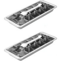 Stainless Steel Ice Cube Trays for Freezer with Easy Lever Release, Durable Metal Ice Cube Mold for Cocktails & Drinks, Reusable Ice Maker for Home, Bar & Kitchen Accessories (2)