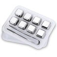 thumbnail image 1 of Stainless Steel Ice Cubes Reusable Ice Cubes with Ice Tongs Used for Cooling Whiskey,Beverage (Size : 8pcs), 1 of 5