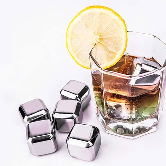 Stainless Steel Ice Cubes Reusable Metal Chilling Stones with Whisky Keep Cold 5ml for Home Kitchen Clearance Sale Men Women Gift