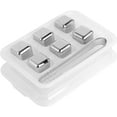 thumbnail image 1 of Stainless Steel Ice Cubes, Reusable Whiskey Wine Chilling Stones with Ice Tong Storage Box Metal Ice Cubes Chilling Stone(6Pcs), 1 of 5