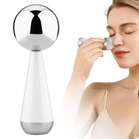 Stainless Steel Ice Globes Facial Roller - Cryotherapy Cold Roller For Puffiness, Wrinkles, Dark Circles, Skin Tightening, Home Spa Facial Tool, 5.6 Inch Length, Durable Skin Care Massage