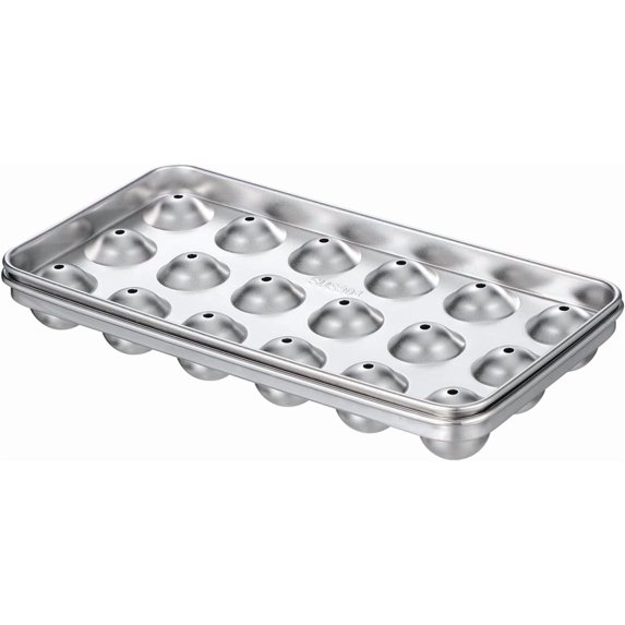 Stainless Steel Ice Mold Reusable Ice Trays Ball Shaped Ice Cube Tray Household Freezer Molds for Food, Juice, Popsicles