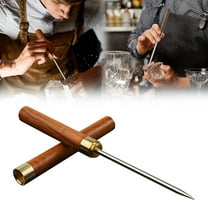 Stainless Steel Ice Pick Stainless Ice Pick Pick Tool With Cover Non Slip Wooden Handle Pick For Bars Kitchen Bartender Breaking Ice