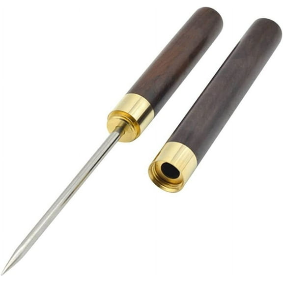 Stainless Steel Ice Pick with Wooden Handle, 9inch Long, Black