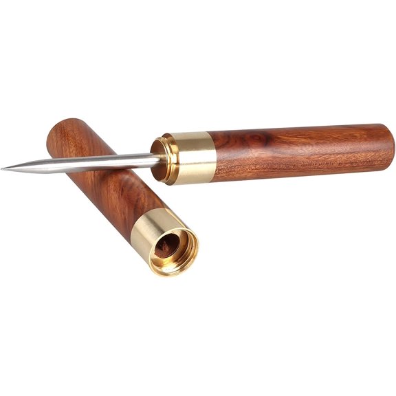 Stainless Steel Ice Pick with Wooden Handle and Sheath Kitchen Tool (Brown)