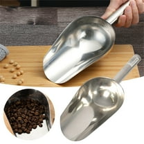 Stainless Steel Ice Scoop for Freezer, Dishwasher Safe Metal Scooper with Long Handle for Ice Machines, Buckets, Dog Food, Flour, and Canisters, Ideal for Bar, Parties & Weddings, 1 Pcs, 9.8 Inches