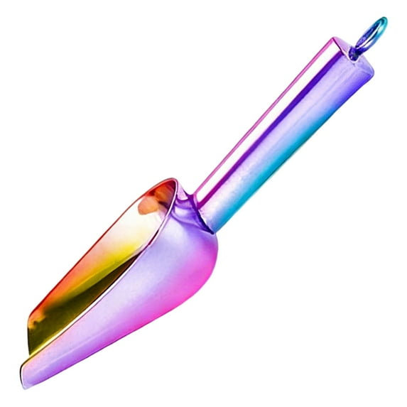 Stainless Steel Ice Scoop for Freezer, Dishwasher Safe Metal Scooper with Long Handle for Ice Machines, Buckets, Pet Food, Flour, and Canisters – Ideal for Bar, Parties & Weddings(Pink,8.1x2.7")