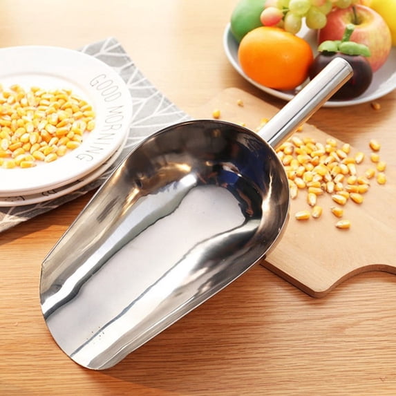 Stainless Steel Ice Scoop, Heavy Duty Metal Food Scoop for Kitchen Restaurant Bar Party Wedding Ice Machine, Multipurpose Utility Tool, 1PC Silver Clearance Sale