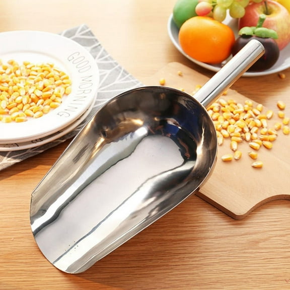 Stainless Steel Ice Scoop, Ice Cube Scoop, Scoop for Ice Cubes, Useful for Everyday Freezer Use, Metal Ice Scooper for Ice Maker, Food Scoop Silver(1.73 OZ)