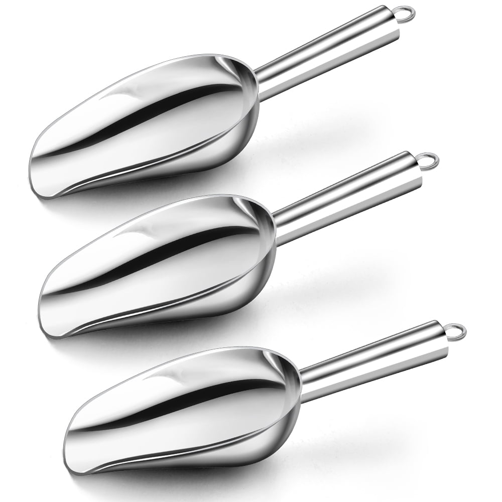 3PK Spatula Scoops, 6.3 - Stainless Steel, Polished - Semi-Circular Cross  Section - Rounded End & Pointed End - Eisco Labs
