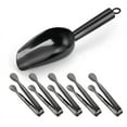 thumbnail image 1 of Stainless Steel Ice Scoop & Tongs Set | Heavy Duty Small Metal Shovel for Freezer, Candy, Coffee Beans, Sugar, Bar & Kitchen Use | Rust-Resistant, Easy Clean, 6-Piece Wedding Party Tool, 1 of 2