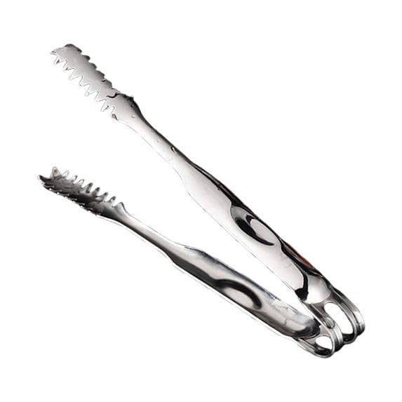 Stainless Steel Ice Tongs 7.5/9 Inch Professional Bar Tongs with Serrated Grip Teeth for Ice Cubes, Sugar, Salad, Multi Purpose Serving Utensil for Kitchen, BBQ, Party, Hotel & Bar(Silver,7.5x2")