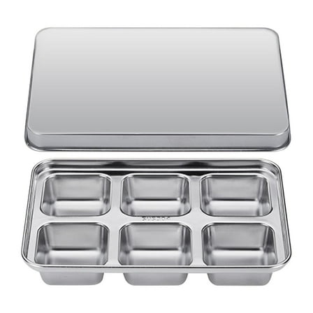 Stainless Steel Ice Trays with Lid Easy Release Metal Ice Cube Maker for Freezer Cocktails Drinks Large Cubes Slow Melting Dishwasher Safe