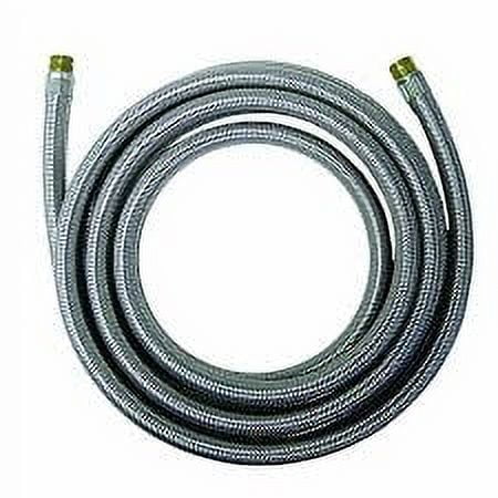 Stainless Steel Icemaker Supply Line, 12 Foot CONNECTS WATER LINE TO ICE MAKER 1/4'' FITTINGS