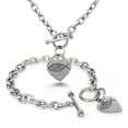 thumbnail image 1 of Stainless Steel Ichthus Fish Symbol Heart Charm Toggle Bracelet & Necklace, 1 of 3