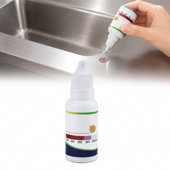 Stainless Steel Identification Solution,Stainless Steel Test Kit,Quick Test Liquid for 304 vs 201 Grade,Utility with Easy Use, for Metal Testing Kitchen Lab (1PCS)