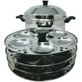 thumbnail image 1 of Stainless Steel Idli Cooker with 4-Rack Idly Stand  Multi Purpose Plate, Makes 24 Idlis, 1 of 3
