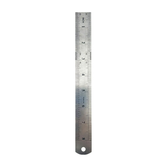 Stainless Steel Inch Ruler Easy To Read Strong and Solid Suitable for Students Stationery Drawing Home Office Engineering Double Sided Steel Ruler