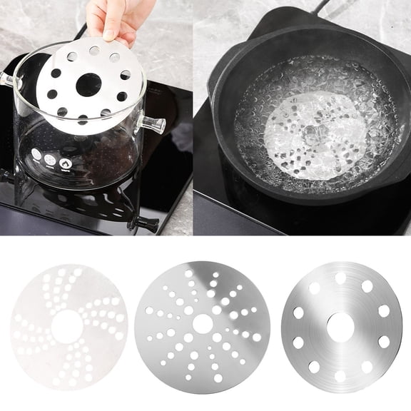 Stainless Steel Induction Cooktop Diffuser Plate for Even Heat Distribution on Glass Pots and Casseroles Silver A
