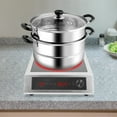 thumbnail image 1 of Stainless Steel Induction Stove with Rubber Foot Pads – 0-99min Timer, 300-3500W Adjustable Power, US Plug – for Commercial Kitchens, 1 of 9