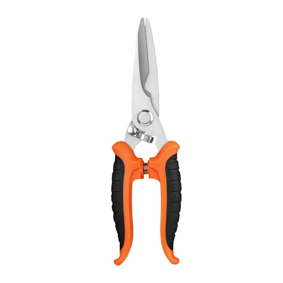 Stainless Steel Industrial Scissors, Utility Scissors Heavy Duty with Non-Slip Comfortable Handle & Safety Lock, Ultra Sharp Stainless Steel Scissors for Cutting Carpet, Leather