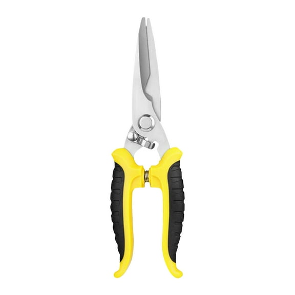 Stainless Steel Industrial Scissors, Utility Scissors Heavy Duty with Non-Slip Comfortable Handle & Safety Lock, Ultra Sharp Stainless Steel Scissors for Cutting Carpet, Leather