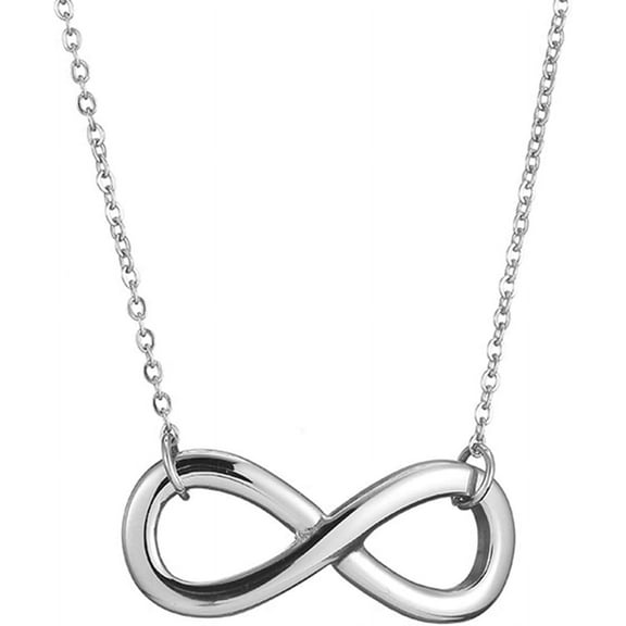Stainless Steel Infinity Style Charm Promise Statement Classic Plain Collar Necklace