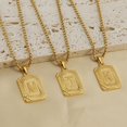 thumbnail image 1 of Stainless Steel Initial Card Pendant 18K Gold Plated 26 A-Z Square Letter Necklace For Women Fashion Jewelry FWZ, 1 of 5