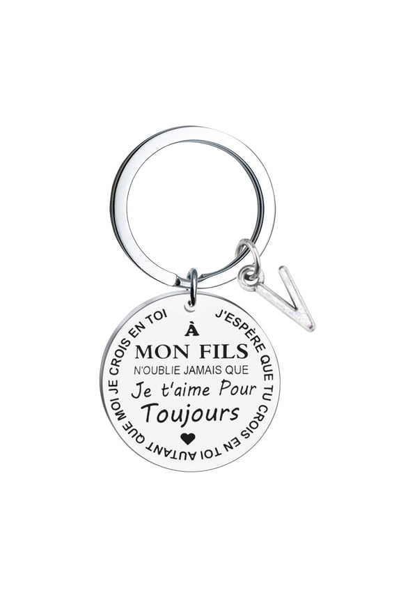 Stainless Steel Initial Letter Keychain, Personalized Monogram Surname Alphabet Charm for Personalization, 1.18 x 1.18 inches Fashion Accessory with Durable Metal Craftsmanship