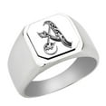 thumbnail image 1 of Stainless Steel Initial Royal Letter A Monogram Engraved Signet Ring, 1 of 1