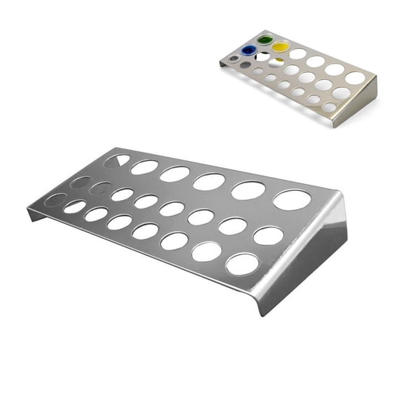 Stainless Steel Ink Cup Holder with 24 Slots, Stainless Steel Tattoo Pigment Ink Cup Caps Holder Stand Pigment Tumbler Container Holders Stand for Tattoo Machine Supply