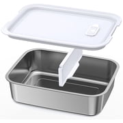 Stainless Steel Inner Pot with Lid for Cordless Electric Lunch Box, 5.5 Cups Capacity, with Removable Tray Divider, Dishwasher Safe, for Heated Lunch Box Battery,for Hot Meals On The Go