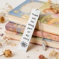 thumbnail image 1 of Stainless Steel Inspirational Bookmark with Charm – Rustproof Metal Book Marker Featuring Motivational Quotes, Feather & Rose Design – Perfect Graduation & Teacher Appreciation Gift, 1 of 5