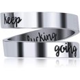 thumbnail image 1 of Stainless Steel Inspirational Mantra Graduation Encouragement Wedding Statement Ring, 1 of 8