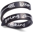thumbnail image 1 of Stainless Steel Inspirational Mantra Graduation Encouragement Wedding Statement Ring, 1 of 5