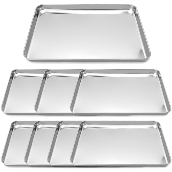 Stainless Steel Instrument Tray, Multipurpose Service Tray with Flat Bottom, for Lab Instruments
