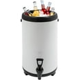 thumbnail image 1 of Stainless Steel Insulated Beverage Dispenser 3.17gal, Hot Drink Dispenser with Spout, 8L Cold and Hot Drink Dispenser for Parties, White, 1 of 14