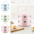 thumbnail image 1 of Stainless Steel Insulated Circular Lunch Box | Double Wall Thermal Food Container | Durable Portable Meal Carrier | Easy Clean | Secure Lid | 1 Pack | Compact, 1 of 9