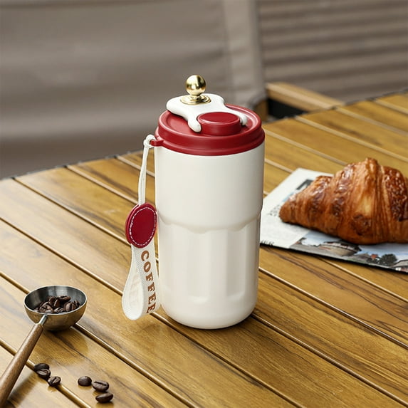 Stainless Steel Insulated Coffee Mug | 16oz Portable Travel Tumbler with Lid | Leak-Proof & Temperature Display | Student Walking Cup for Hot & Cold Drinks | 4 Colors