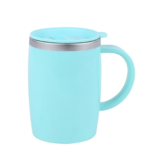 Stainless Steel Insulated Coffee Mug with Handle, Double Walled Vacuum Travel Cup with Lid, Durable Reusable Thermal Coffee Cup, Portable Coffee Tumbler for Home Office Work, 1Pc(Green,3.4x3.4x5.1")