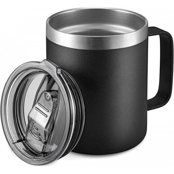 Stainless Steel Insulated Coffee Mug Tumbler with Handle, 12 oz 360ml Tumbler Cup with Lid for Hot & Cold Drinks