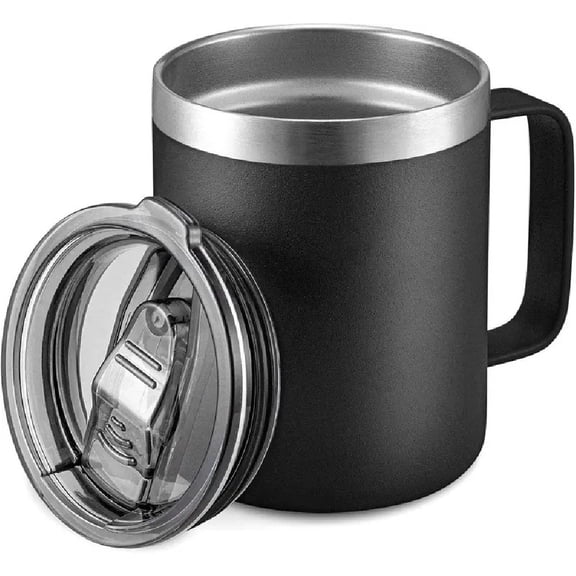 Stainless Steel Insulated Coffee Mug Tumbler with Handle, 12 oz 360ml Tumbler Cup with Lid for Hot & Cold Drinks
