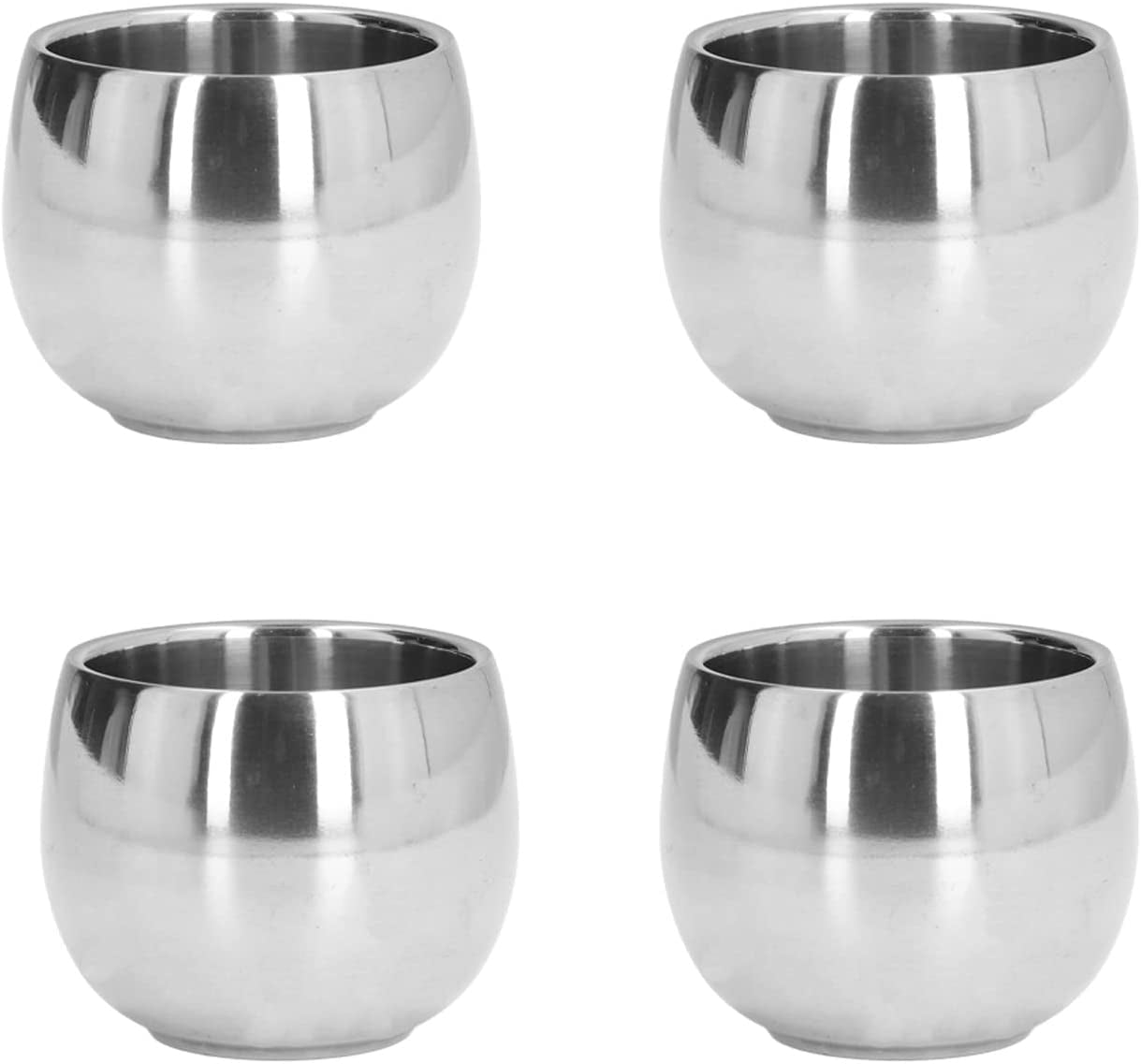 Stainless Steel Insulated Coffee Mugs, 4 Pack 150ml Double Layer, For Espresso Tea, Outdoor Camping Travel