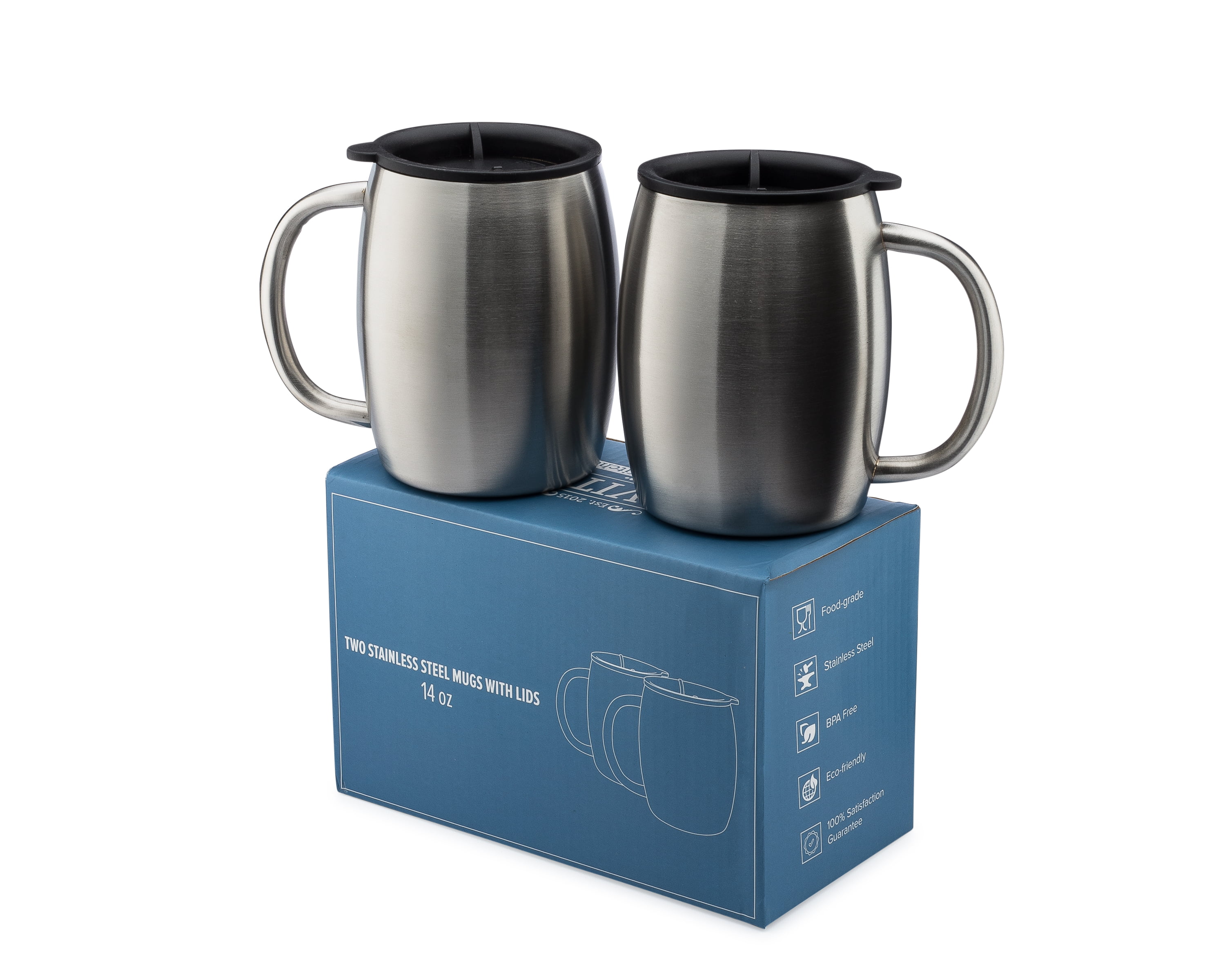 Small & Large Stainless-Steel Mug Set