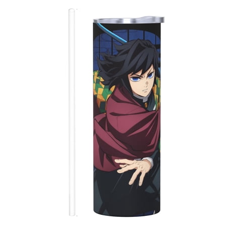 Stainless Steel Insulated Cup Demon Slayer IMPRESSION Graphic 20 OZ Stainless Sport Outdoor Double Wall Insulated Bottles With Straw​​