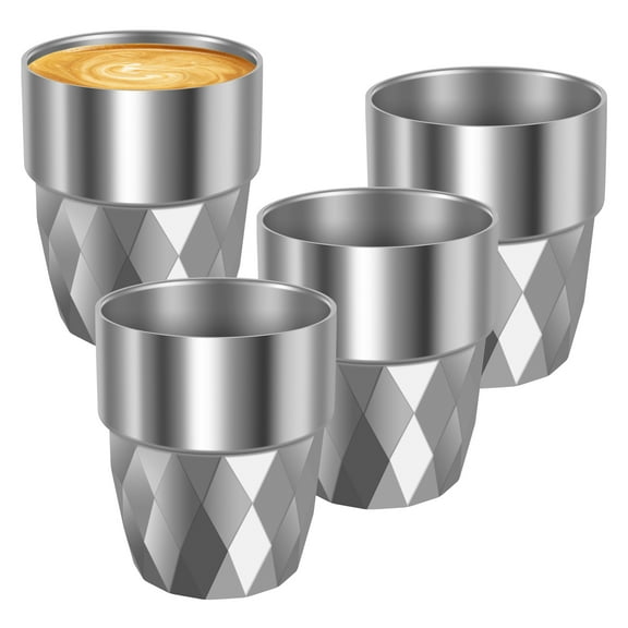 Stainless Steel Insulated Cup Kit Solid Smooth Metal Stainless Steel Tumbler Set Versatile Double Layer Insulated Cup for Home Use