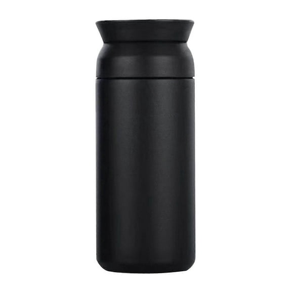 Stainless Steel Insulated Cup with Flat Lid Reusable Heat-Resistant Bottle for Home Car Office